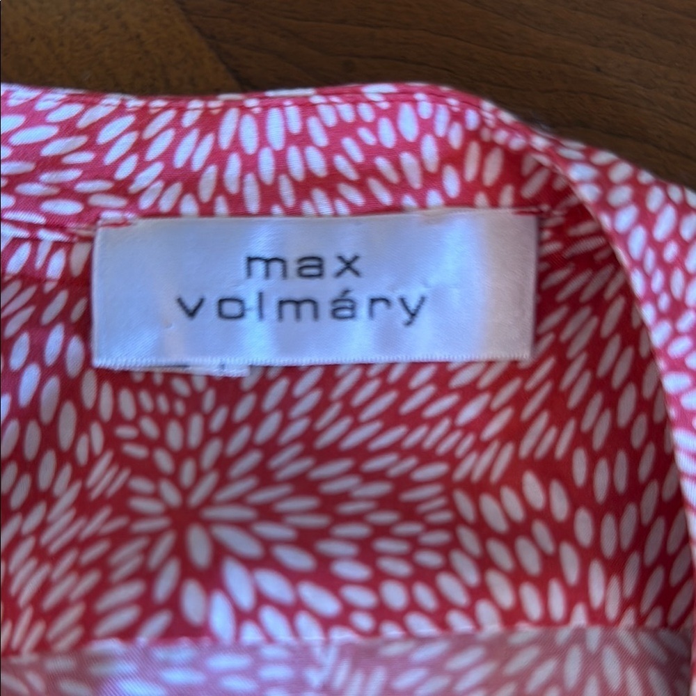 Red Long Sleeve Relaxed Blouse with Beaded Mandarin Collar - Picture 9 of 13